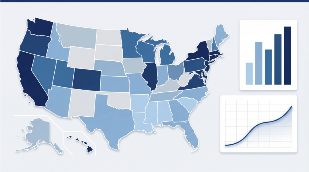 average salary US by state 2026 chart