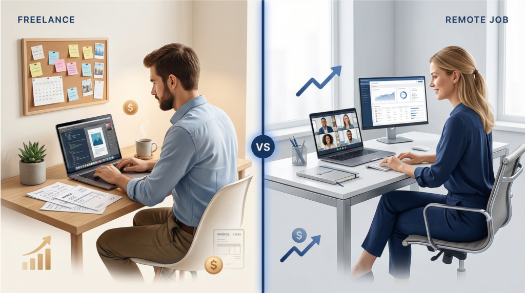 freelance vs remote jobs in US